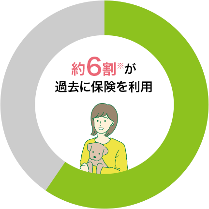 約6割※が過去に保険を利用