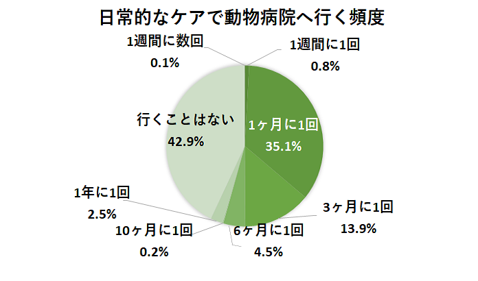 日常的なケアで動物病院へ行く頻度